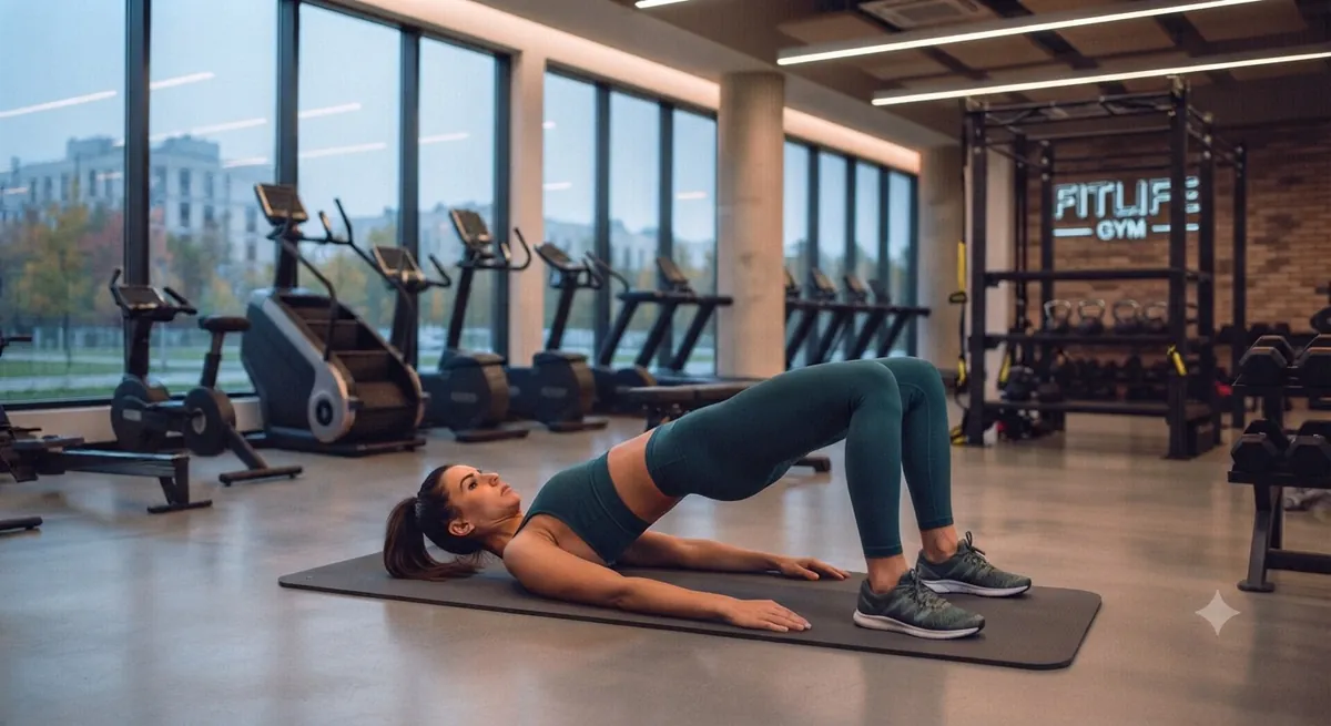 Kvinde udfører Glute bridge