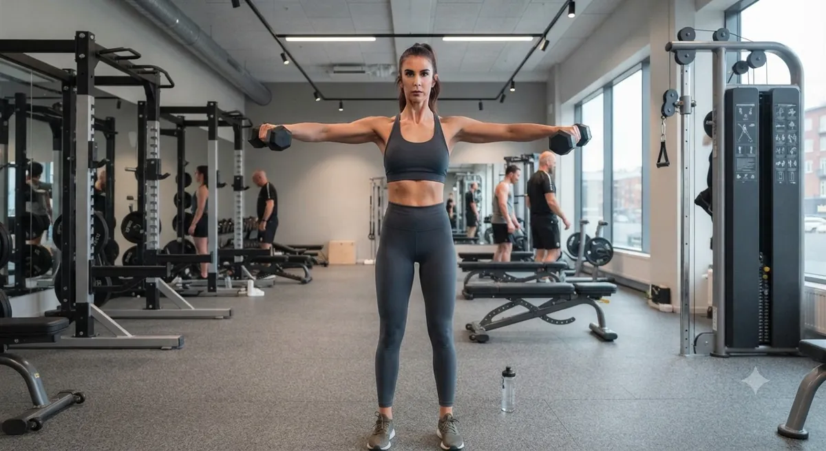 Kvinde udfører Lateral raises