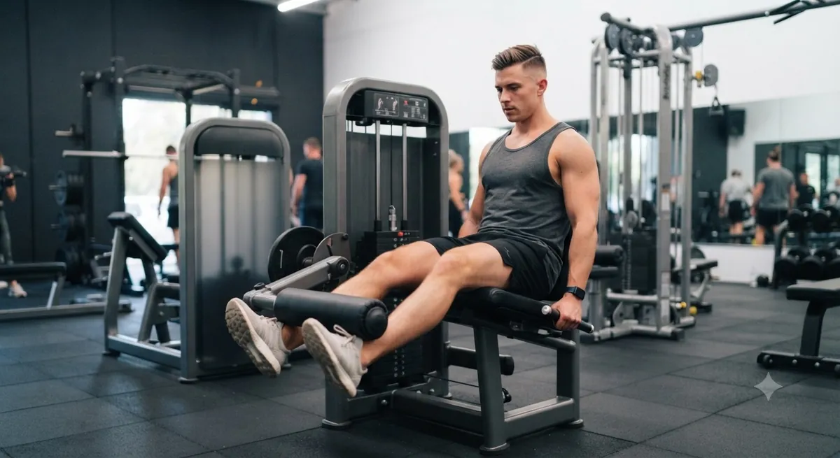 Mand udfører Leg extension