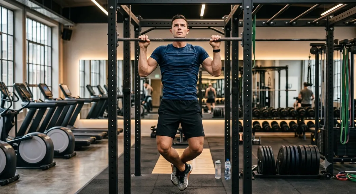 Mand udfører Pull-ups