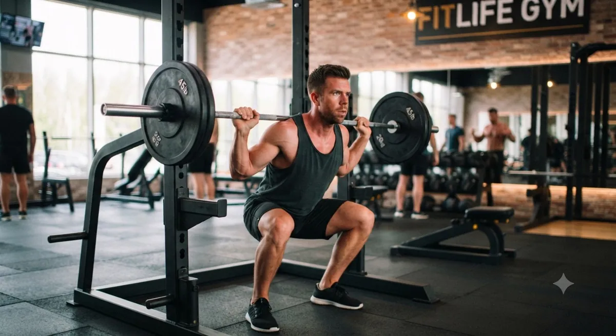 Mand udfører Squat